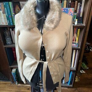 Banana Republic tan cashmere blend S mob wife sweater